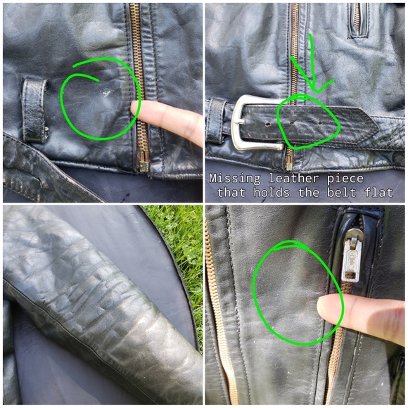 50s Vintage Moto Biker Leather Jacket Medium Black - Picture 8 of 11